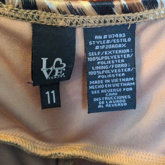 Love Tease Leopard Print Bodycon Wiggle Mini Dress Sz 11 - Picture 9 of 11